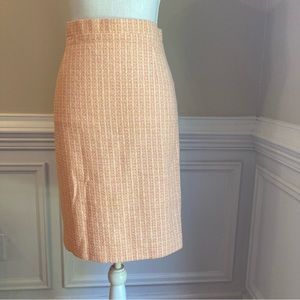 ESCADA Cotton Boucle Tweed Peach Yellow Pencil Skirt